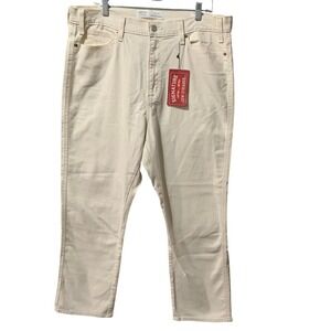 Levi's Heritage High Rise Straight Jeans Cream Women's 18 Flaw‎
